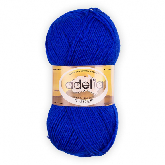 Пряжа ADELIA LUCAS (70% шерсть, 30% акрил) 5х100г/218м цв.13 синий Пряжа ADELIA LUCAS (70% шерсть, 30% акрил) 5х100г/218м цв.13 синий