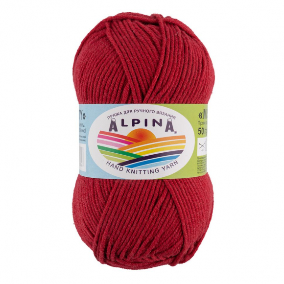 Пряжа ALPINA MISTY (70% хлопок, 30% шерсть) 10х50 г/105м цв.10 красный