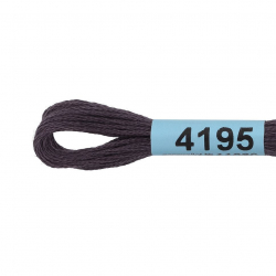 Нитки для вышивания Gamma мулине (3173-6115) 100% хлопок 24 x 8 м цв.4195 т.серый