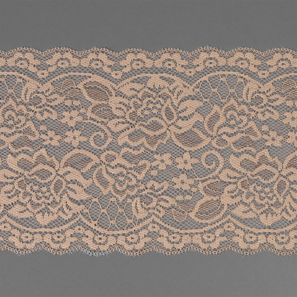 Кружево-стрейч KRUZHEVO арт.TBY.6718 шир.150мм цв.10 бежевый уп.25м