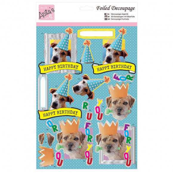 101038_Бумага с высечкой "Собаки на День Рождения"