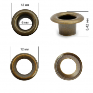 Люверсы сталь New Star №4 (? 6мм, h 6,42мм) цв.антик уп. 5000шт