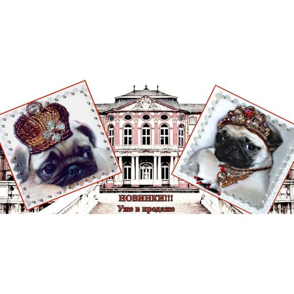 Набор для вышивания хрустальными бусинами ОБРАЗА В КАМЕНЬЯХ арт. М-53 Тяжело быть королем 9х9 см (Магнит)