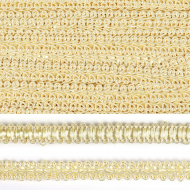 Тесьма TBY Шанель плетеная шир.12мм 0384-0016 цв.F276 бежевый уп.18,28м