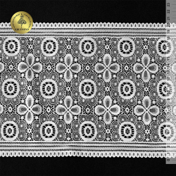 Кружево-стрейч KRUZHEVO арт.TBY.OG25 шир.180мм цв.белый уп.10м