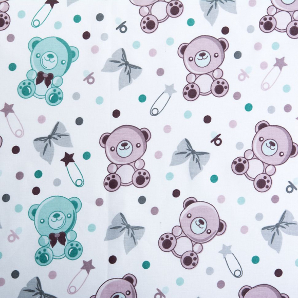 Ткань ранфорс Мишка, арт.WH 9919-v03, 130г/м?,100% хлопок, шир.240см, цв.пыльная роза, уп.10м