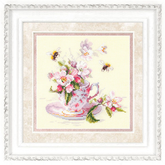 Набор для вышивания ЧУДЕСНАЯ ИГЛА арт.120-041 Чашка с веткой яблони 21х21см