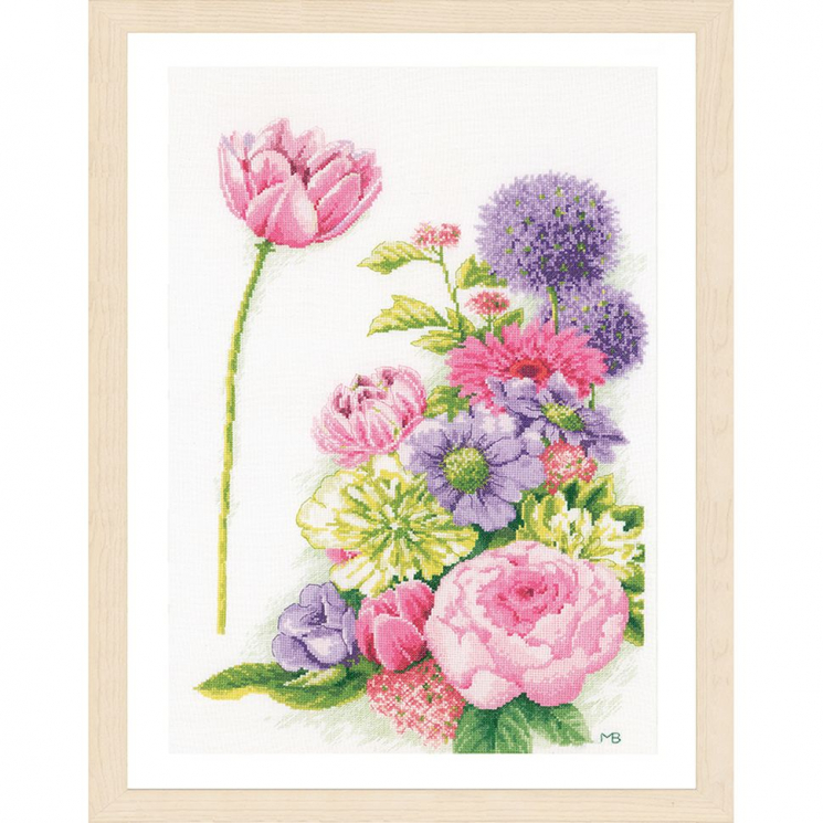 Набор для вышивания LANARTE арт.PN-0196208 Floral cotton candy 32х48 см