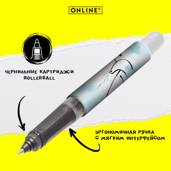 Ручка-роллер "College" с синим картриджем, толщина линии 0.7 мм, принт "Freedom"