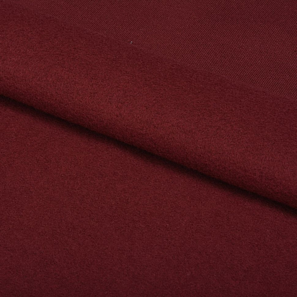 Ткань футер 2х нитка начес однотон. 190г/м?  95% хл  5%эласт  шир.100+100см арт.ДЛ1903080 цв.бордо пач.45-70м