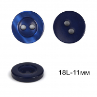 Пуговицы пластиковые C-NE66-4 цв.т.синий 18L-11мм, 2 прокола, 144шт
