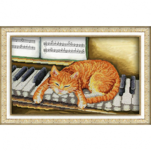 Набор для вышивания бисером ПАУТИНКА арт.Б-1424 Музыкальная пауза 24,5х41 см