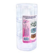 16308_Контейнер для хранения мелкой фурнитуры, 70 х 145 мм, пластик, 3 ячейки