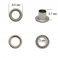 Люверсы сталь TBY.2090 №3 (? 5мм, h 3,7мм) цв. никель черный уп. 1000шт