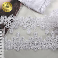Кружево гипюр KRUZHEVO арт.TR.16GB2006 шир.65мм цв.1 белый уп.9м