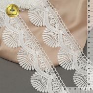 Кружево гипюр KRUZHEVO арт.TR.0742 шир.50мм цв.004 сумрачно-белый уп.9м