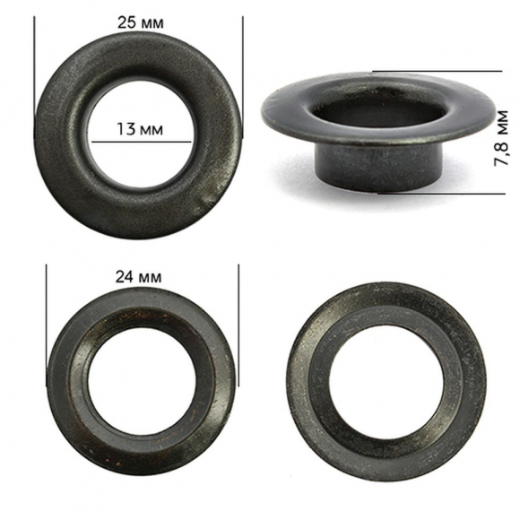 Люверсы сталь New Star №28 (? 13мм, h 7,8мм) цв. оксид уп. 100шт