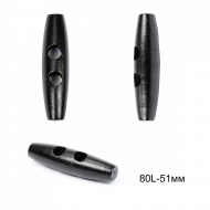 Пуговицы деревянные TBY BT.WD.027-4 цв.черный 80L-51мм, 2 прокола, 20 шт