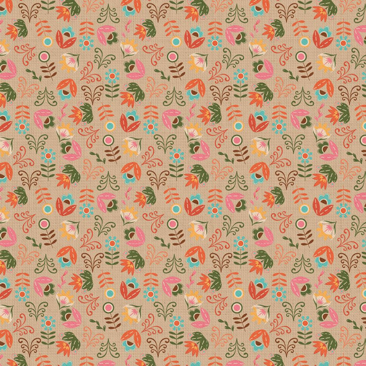 Ткань для пэчворка PEPPY Лесные Жители 146 г/м? 100% хлопок цв.ЛЖ-13 бежевый уп.50х55 см