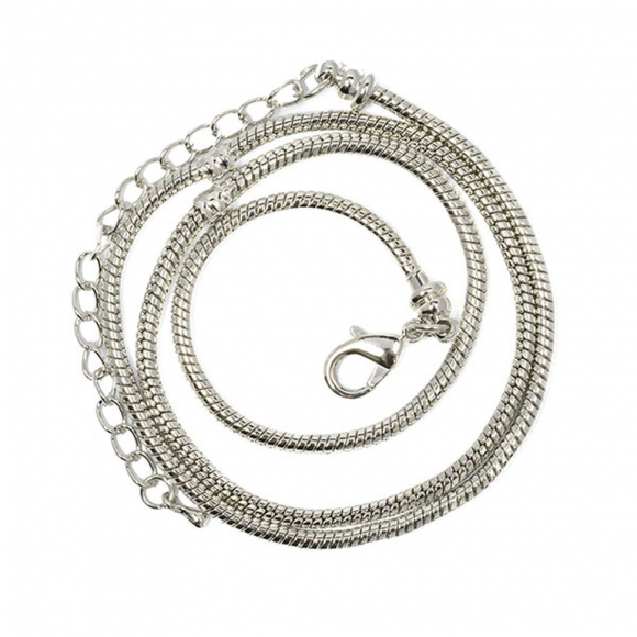 Цепочка с карабином арт. PN-50К-01 50см цв.никель, в стиле Pandora