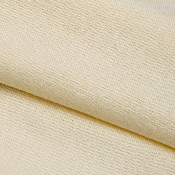 Ткань трикотаж Футер 2х нитка петля 70%пэ 25%вис 5%спан 220г 160см S801 молочный уп.3м