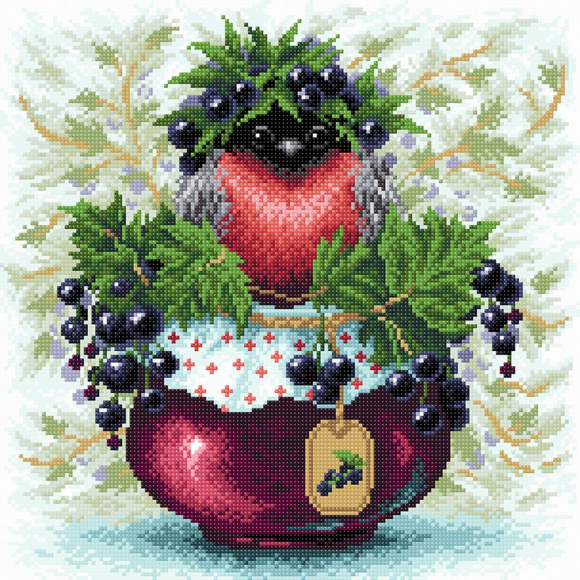 169313_Картина стразами "Певчая смородинка"