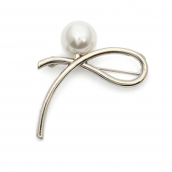 Булавка декоративная Шарики с жемчугом арт.UF.355 40х45мм цв.никель уп.5шт 40х45мм