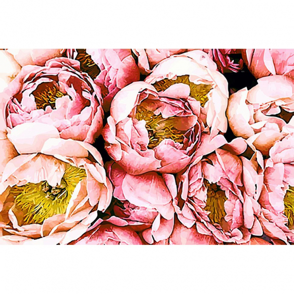 Картина стразами "Пионы"