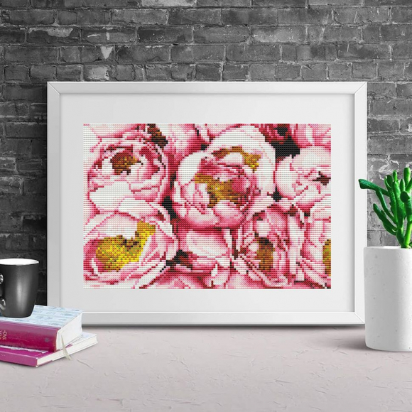 Картина стразами "Пионы"