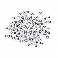 Бусины фигурки черно-белые арт. M4H-B008.1 уп.50г (360 ± 10 шт)