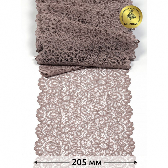 Кружево-стрейч KRUZHEVO арт.TBY.YSTL00839 шир.205мм цв.06 капучино уп.3 м Кружево-стрейч KRUZHEVO арт.TBY.YSTL00839 шир.205мм цв.06 капучино уп.3 м