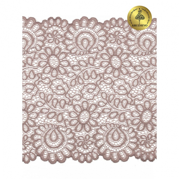 Кружево-стрейч KRUZHEVO арт.TBY.YSTL00839 шир.205мм цв.06 капучино уп.3 м Кружево-стрейч KRUZHEVO арт.TBY.YSTL00839 шир.205мм цв.06 капучино уп.3 м