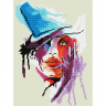Кристальная мозаика на холсте ФРЕЯ арт.ALV-119 Дама в шляпе. Акварель 40х30 см