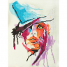 Кристальная мозаика на холсте ФРЕЯ арт.ALV-119 Дама в шляпе. Акварель 40х30 см