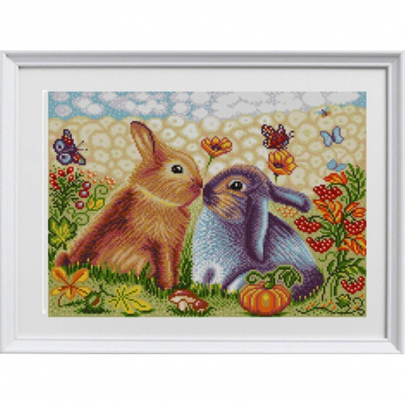 Рисунок на ткани (Бисер) КОНЁК арт. 1315 Зайцы 29х39 см
