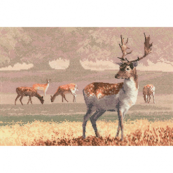 Набор для вышивания HERITAGE арт.JCDK1212E Парк с оленями 32х22 см