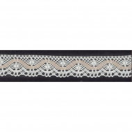 93366_Мерсеризованное хлопковое кружево, 25 мм, цвет молочно-белый с бежевым