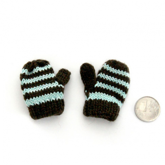 177381_Варежки № 1/ 5 вязаные для игрушек 5см, цв. черный/в ассортименте, 1 пара