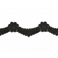 Кружево на органзе арт.TBY D1367 шир.30мм цв.3 черный уп.9,14м