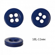 Пуговицы пластик арт.TBY.380.11.330 цв.330 т.синий, 18L-11мм, 4 прокола, 200шт