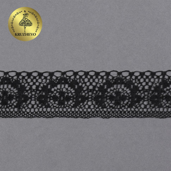 Кружево-трикотаж KRUZHEVO арт.TBY 1660 шир.40мм цв.10 черный, уп.27,4м Кружево-трикотаж KRUZHEVO арт.TBY 1660 шир.40мм цв.10 черный, уп.27,4м