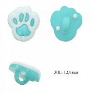 Пуговицы пластик Лапка TBY.P-2020 цв.11 бирюзовый 20L-12,5мм, на ножке, 50 шт