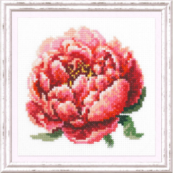 Набор для вышивания ЧУДЕСНАЯ ИГЛА арт.150-009 Красный пион 11х11 см