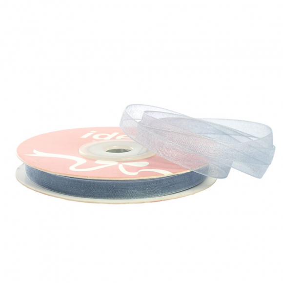 Лента капрон (органза) IDEAL шир.6мм цв.1062 серый уп.27,4 м Лента капрон (органза) IDEAL шир.6мм цв.1062 серый уп.27,4 м