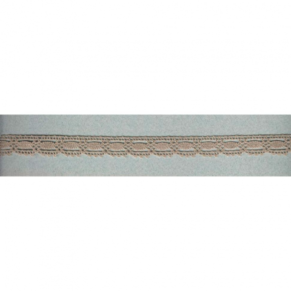 Мерсеризованное хлопковое кружево, 15 мм, цвет бежевый