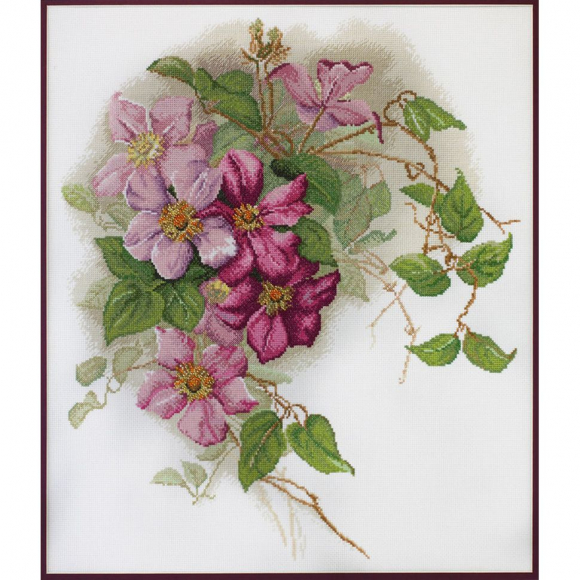 Набор для вышивания МАРЬЯ ИСКУСНИЦА арт.06.002.19 Клематисы, по картине П. Лонгпре 45х50 см
