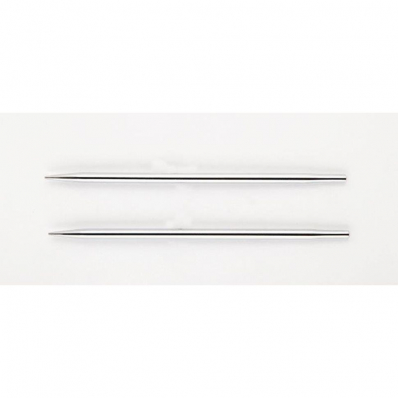 10403 Knit Pro Спицы съемные для вязания Nova Metal 4,5мм для длины тросика 28-126см, никелированная латунь, серебристый, 2шт