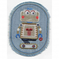 Термоаппликация HKM "Робот в овале на джинсе"