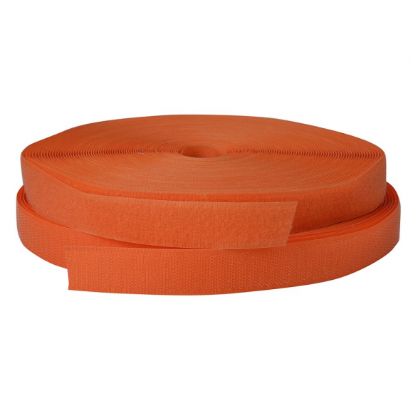 Лента липучка TBY пришивная кач.B шир.25мм цв.F157 т.оранжевый уп.25м (пара)