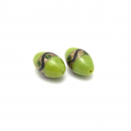 Бусины керамические Мурано TESОRO  арт.TS.D5162-09 цв.5 цв.салатовый 17х11 мм in ?2 мм